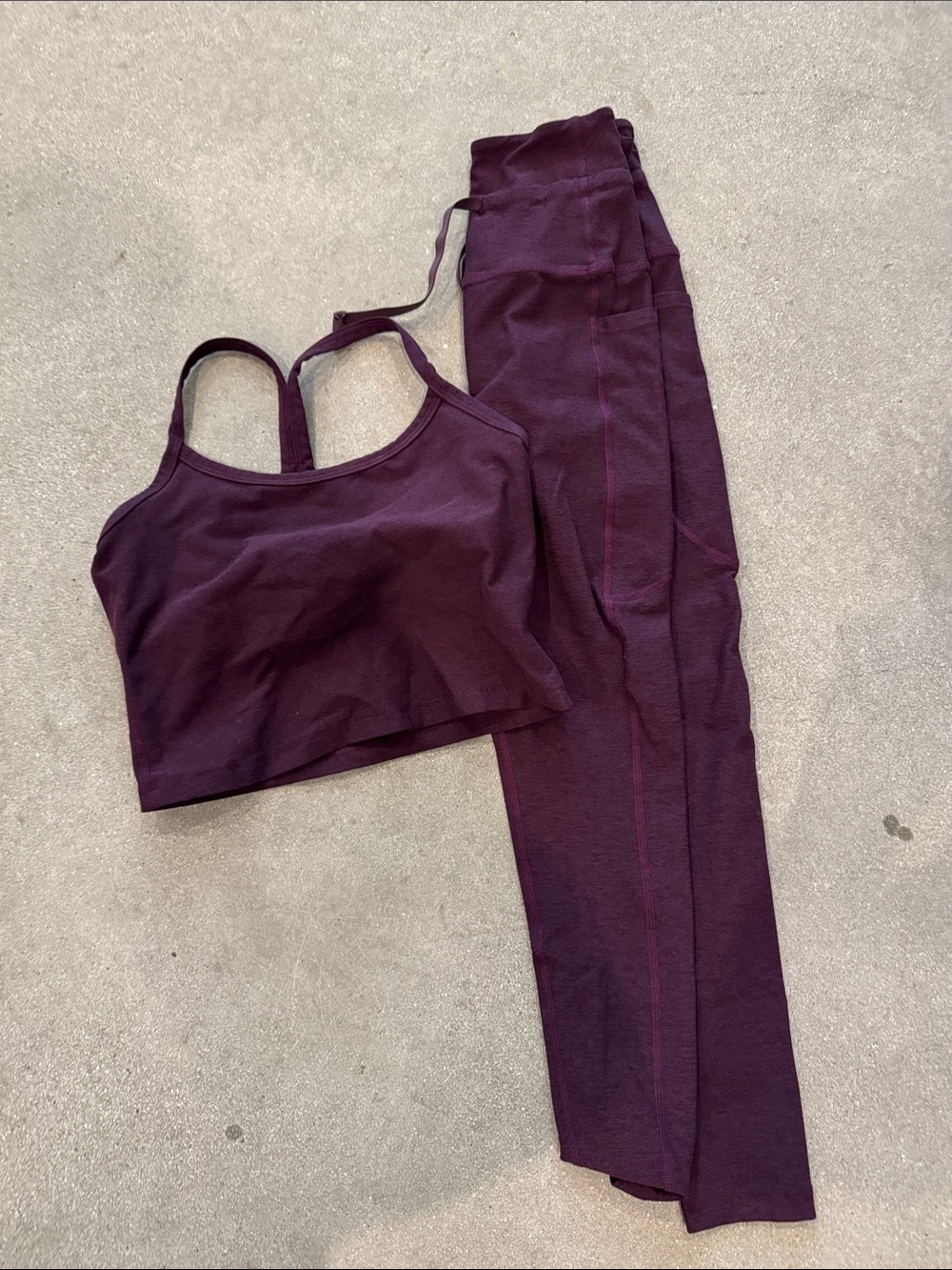 Beyond Yoga Plum Seamless Sports Bra and Leggings Set